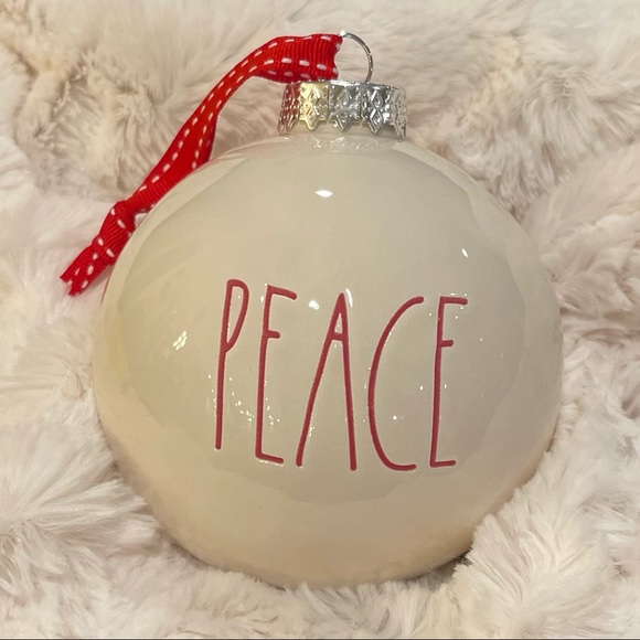 RAE DUNN by Magenta "PEACE, NOEL” Christmas Ornament Set of 2 - Picture 2 of 4